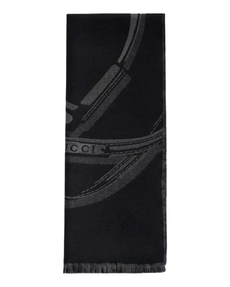 Gucci Horsebit Stola aus Seiden-Jacquard - Schwarz Schwarz