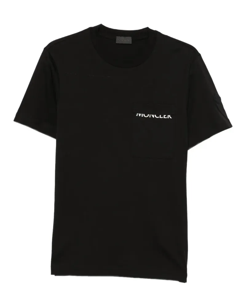 Moncler logo-print patch-pocket T-shirt - Schwarz Schwarz