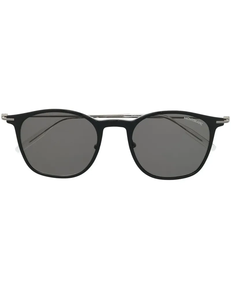 Montblanc Sonnenbrille mit rundem Gestell - Schwarz Schwarz