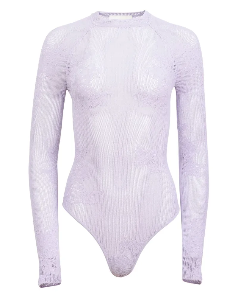 Fleur Du Mal Body aus Pointelle-Strick - Violett Violett