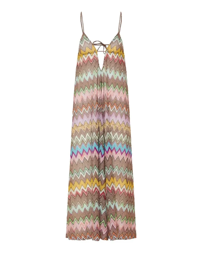 Missoni zigzag-knit backless dress - Braun Braun