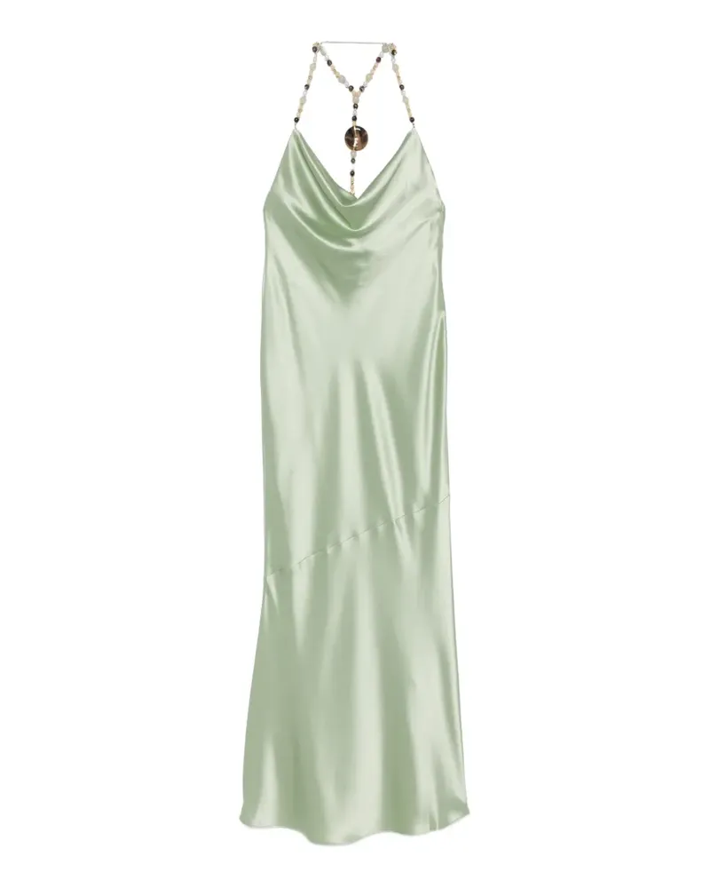 Retrofête Perlenverziertes Odalis Kleid mit drapiertem Ausschnitt - Grün Grün