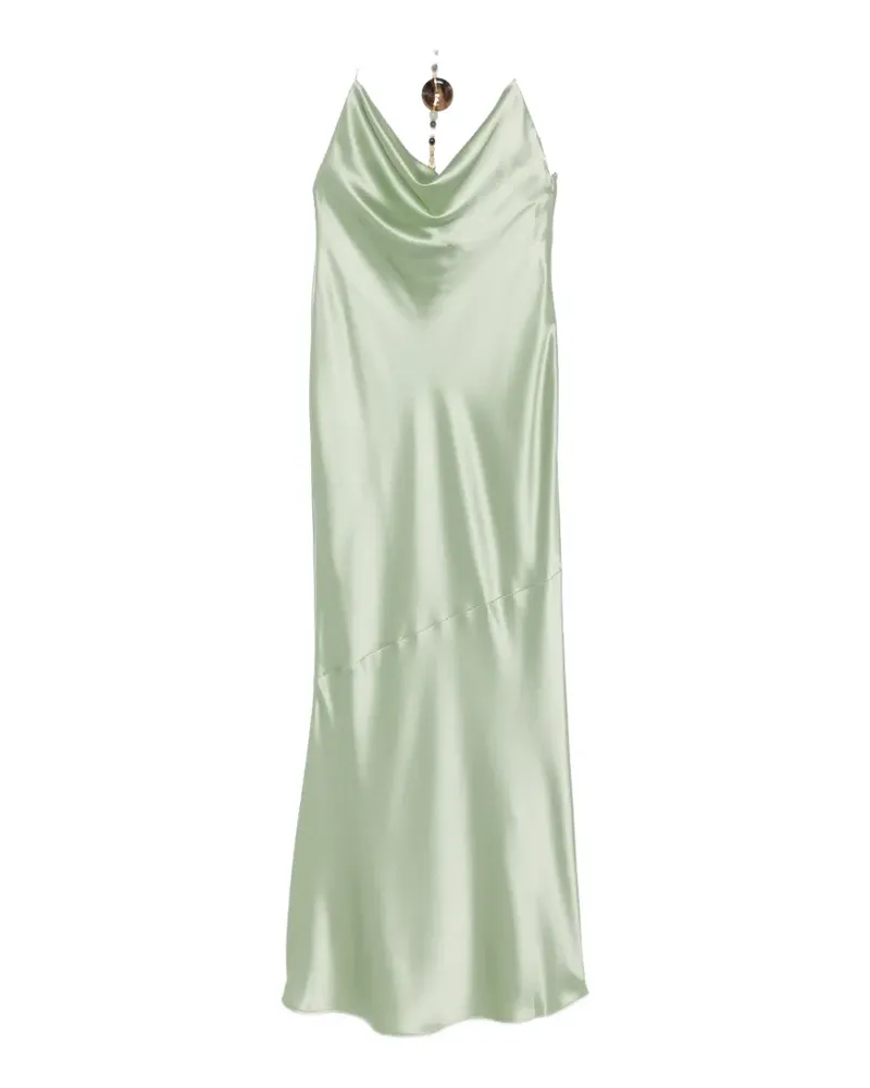Retrofête Odalis bead-embellished cowl-neck maxi dress - Grün Grün