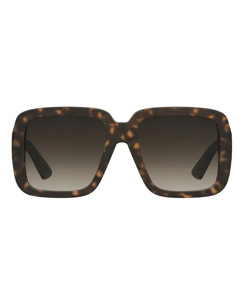 Moschino tortoiseshell-effect square-frame sunglasses - Braun Braun