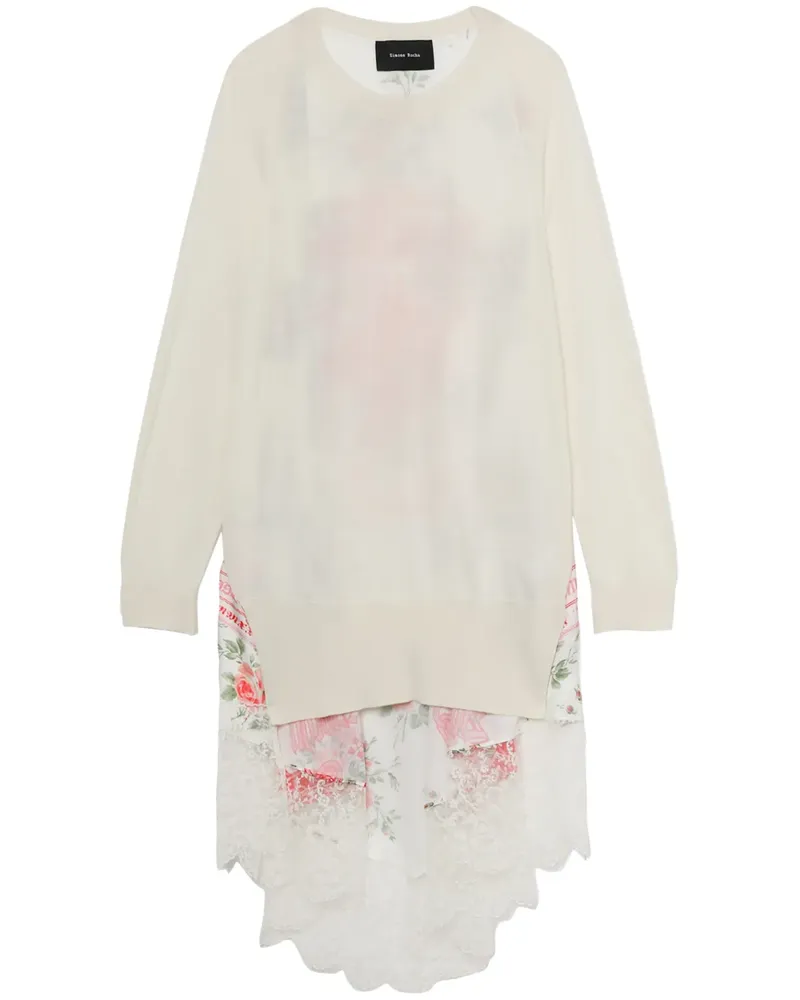 Simone Rocha Asymmetrisches Oberteil mit Einsätzen - Weiß Weiß