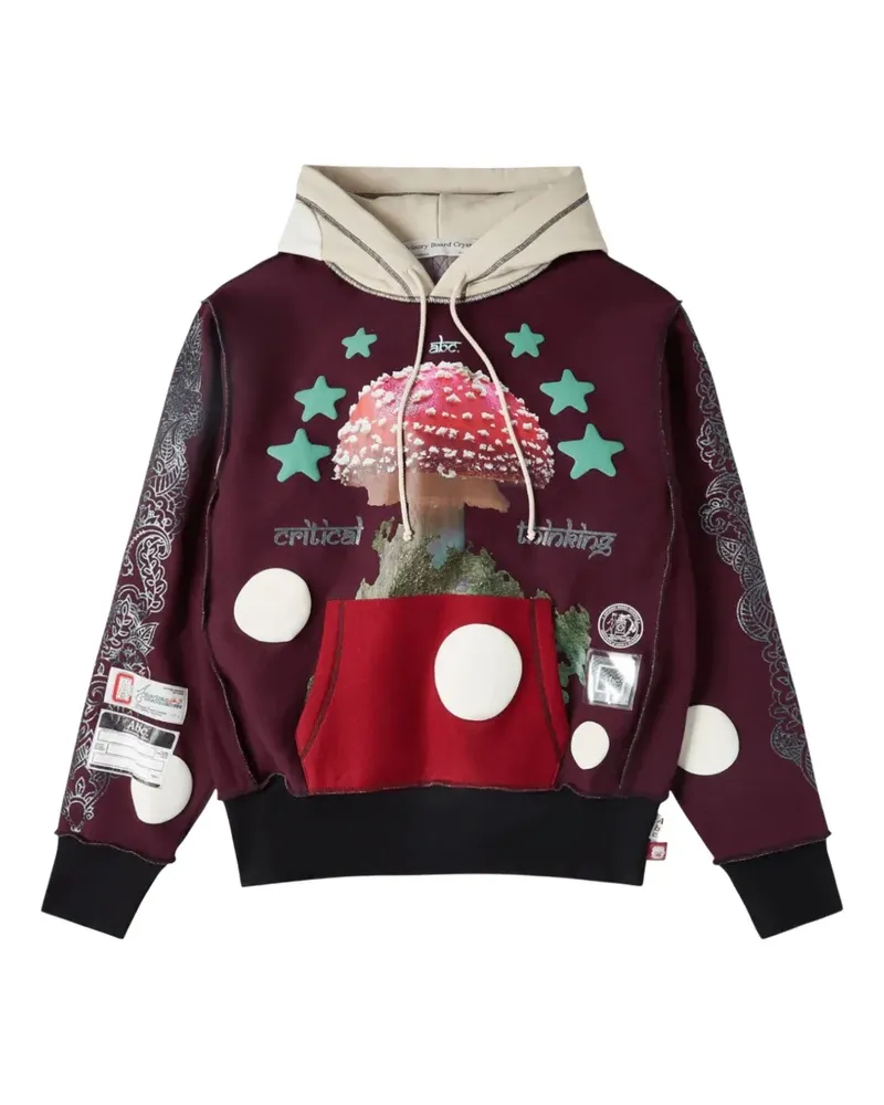 Abc. Mega Spore Hoodie mit grafischem Print und Kordelzug - Rot Rot