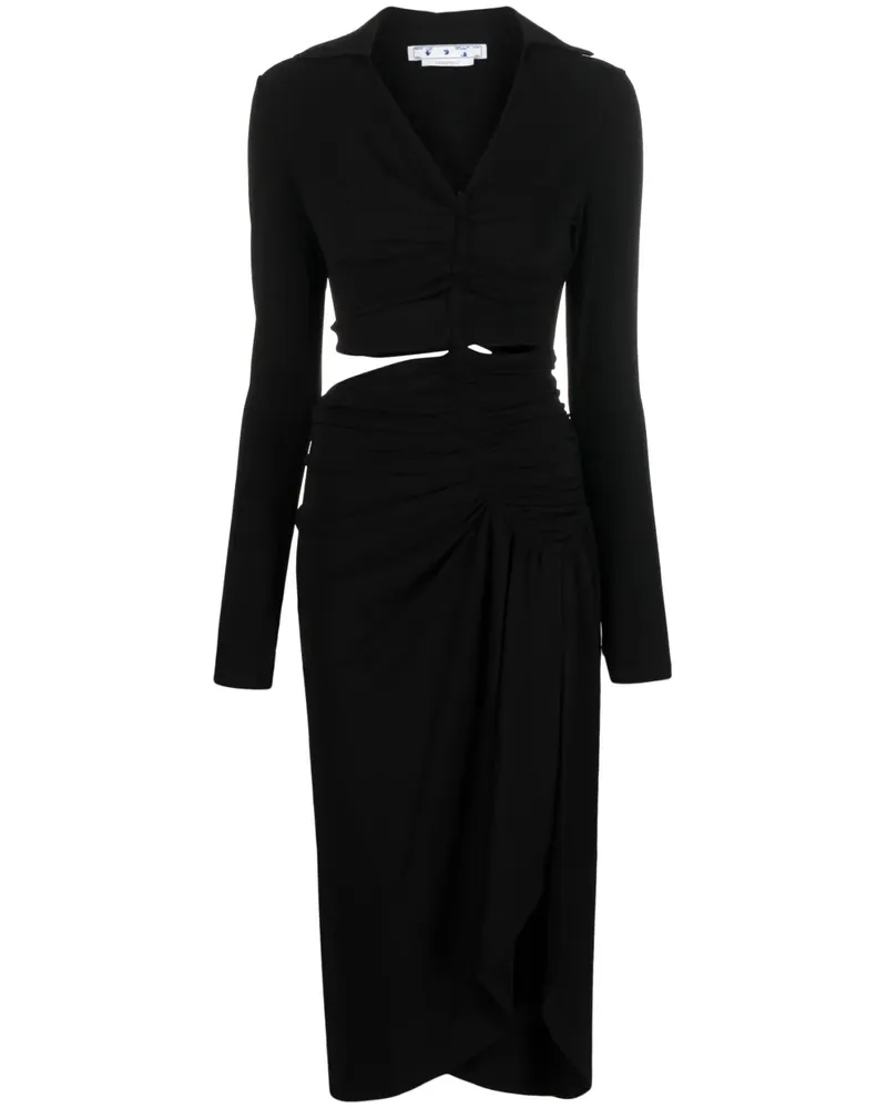 OFF-WHITE Drapiertes Kleid - Schwarz Schwarz
