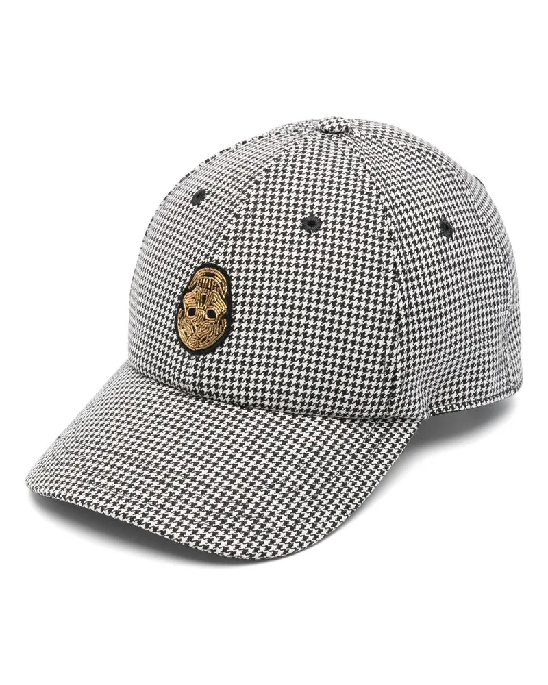 Alexander McQueen Baseballkappe mit Hahnentrittmuster - Schwarz Schwarz