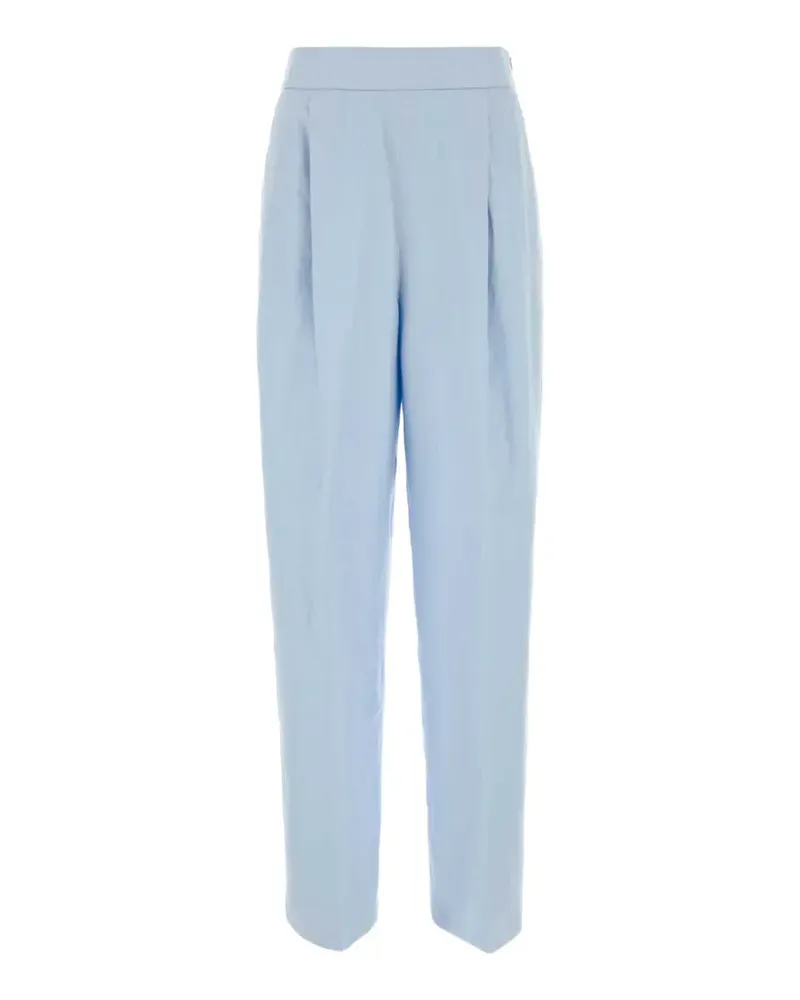 AGNONA pleated linen trousers - Blau Blau