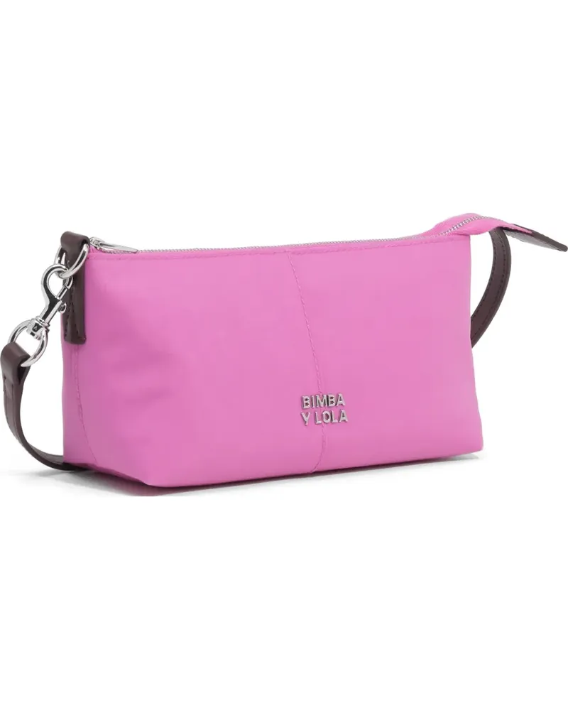 BIMBA Y LOLA Kleine Umhängetasche aus Nylon in Orchideenrosa Rosa