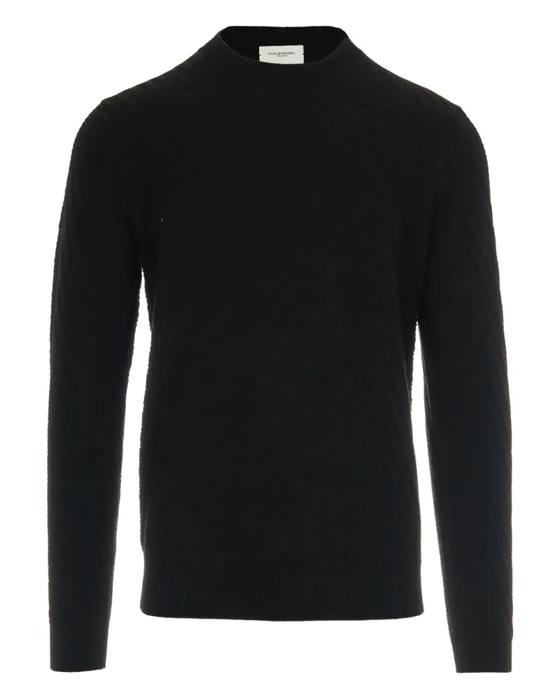 Paolo Pecora Milano Texturierter Strickpullover - Schwarz Schwarz