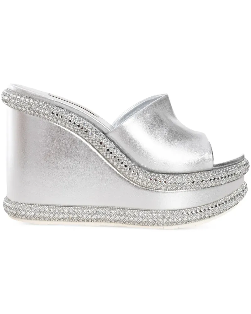 Casadei Jasmine Wedge-Sandalen 80mm - Silber Silber