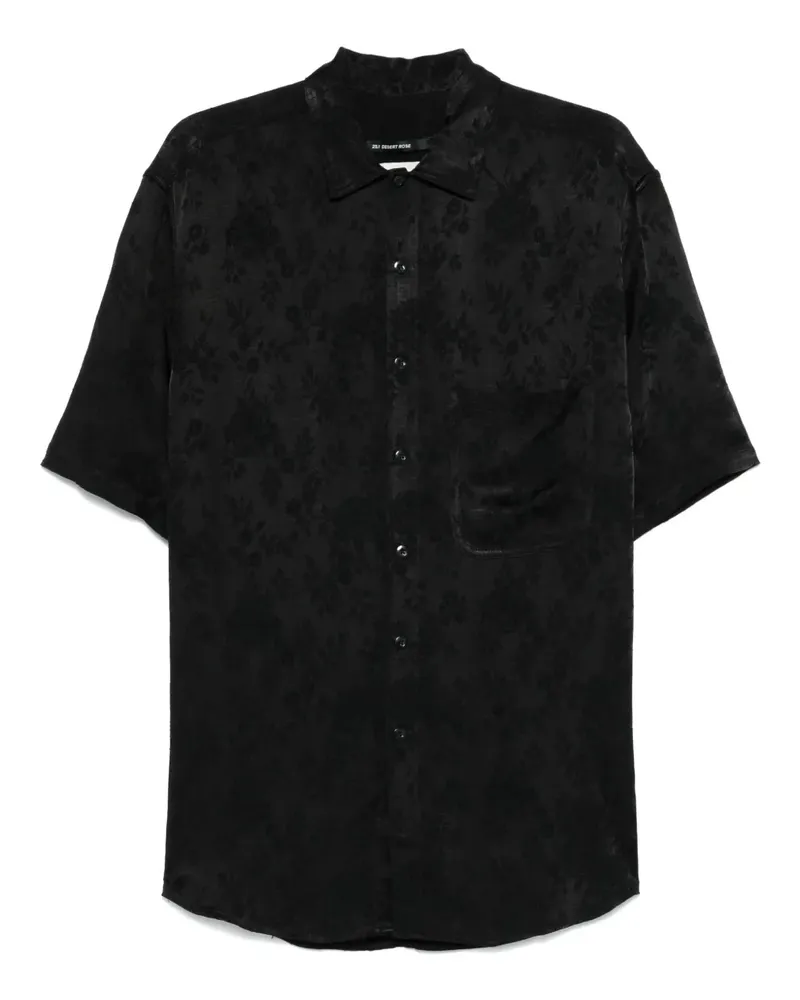 Song For The Mute Hemd mit Jacquard-Blumenmuster - Schwarz Schwarz