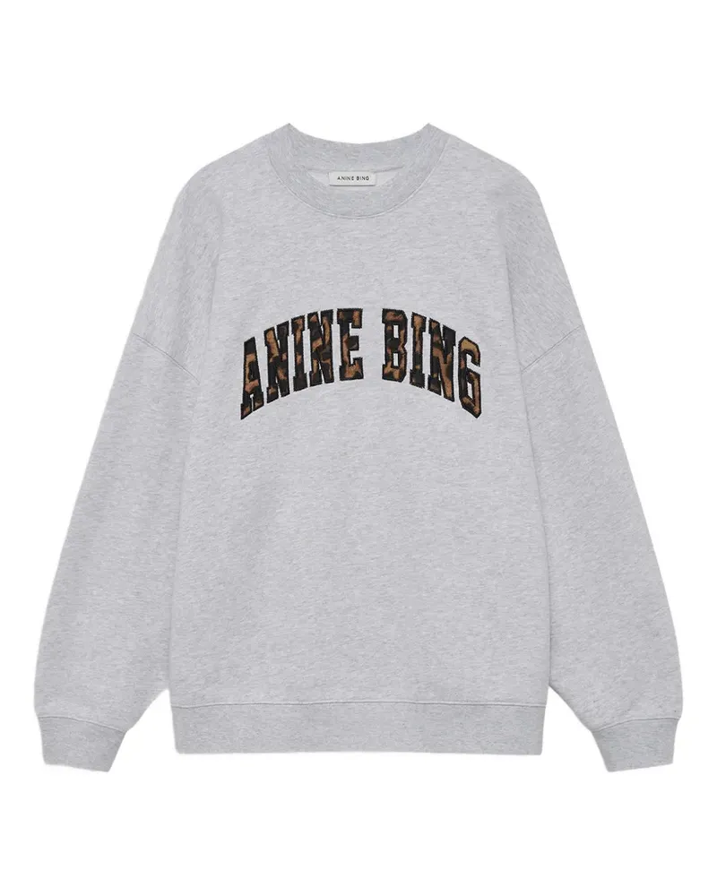 Anine Bing Miles sweatshirt leopard - heather grey - Grau Grau