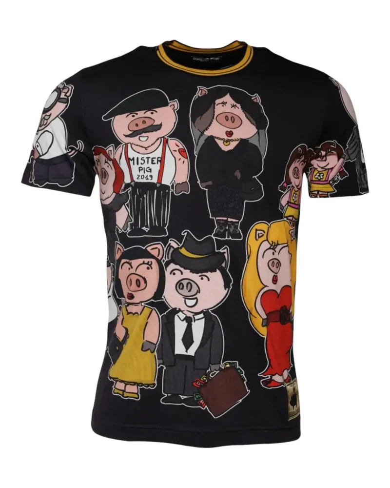 Dolce & Gabbana Sicily Pig' T-Shirt - Schwarz Schwarz