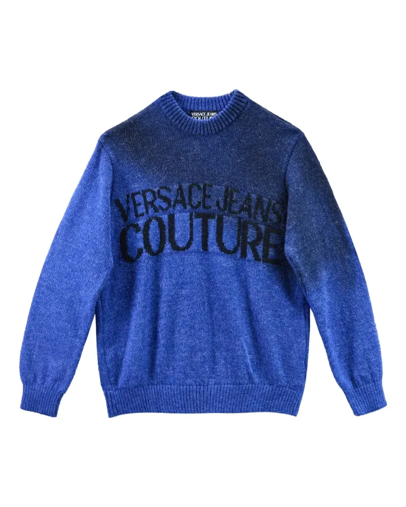 Versace Jeans Pullover mit Logo-Intarsie - Blau Blau