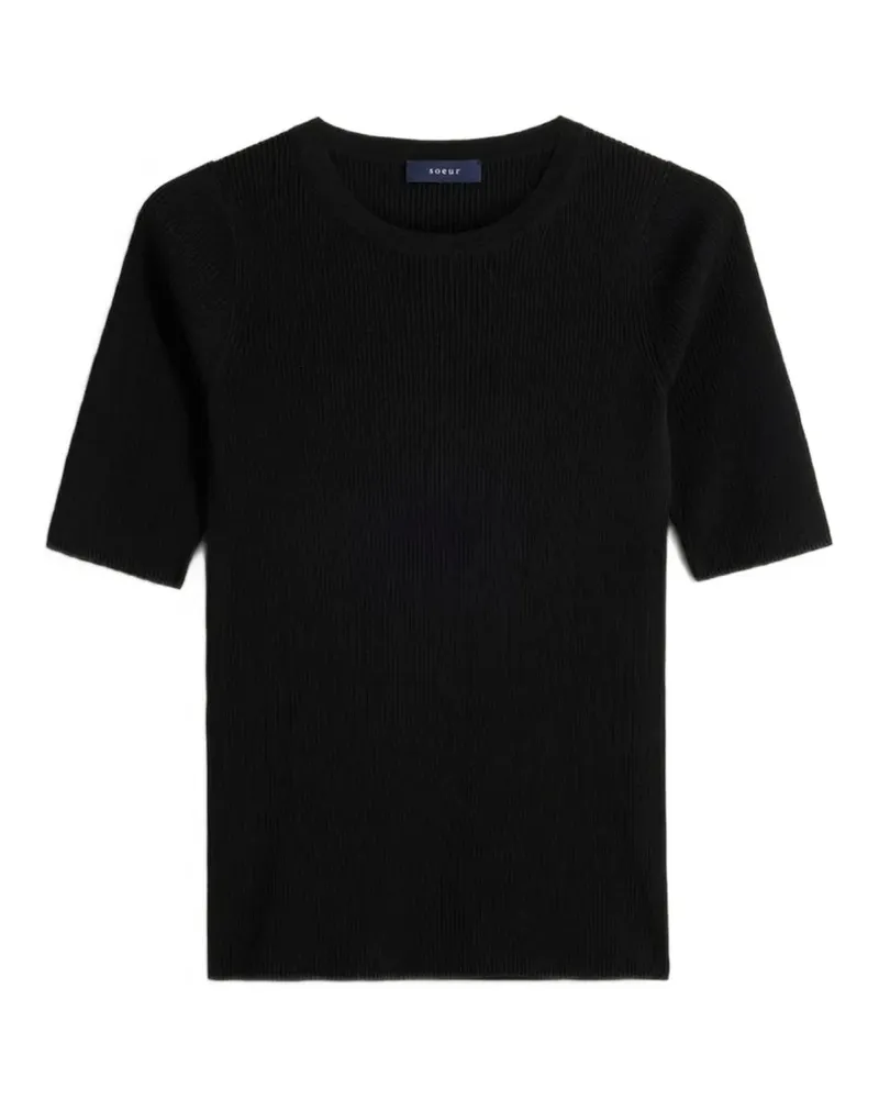 Soeur Gerippter Karina Pullover - Schwarz Schwarz