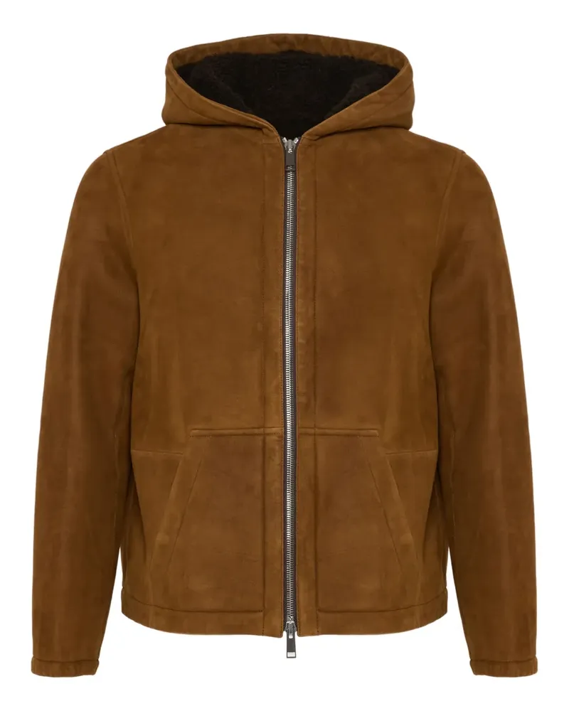Yves Salomon Wildlederjacke mit Shearling - B3198 BROWN B3198