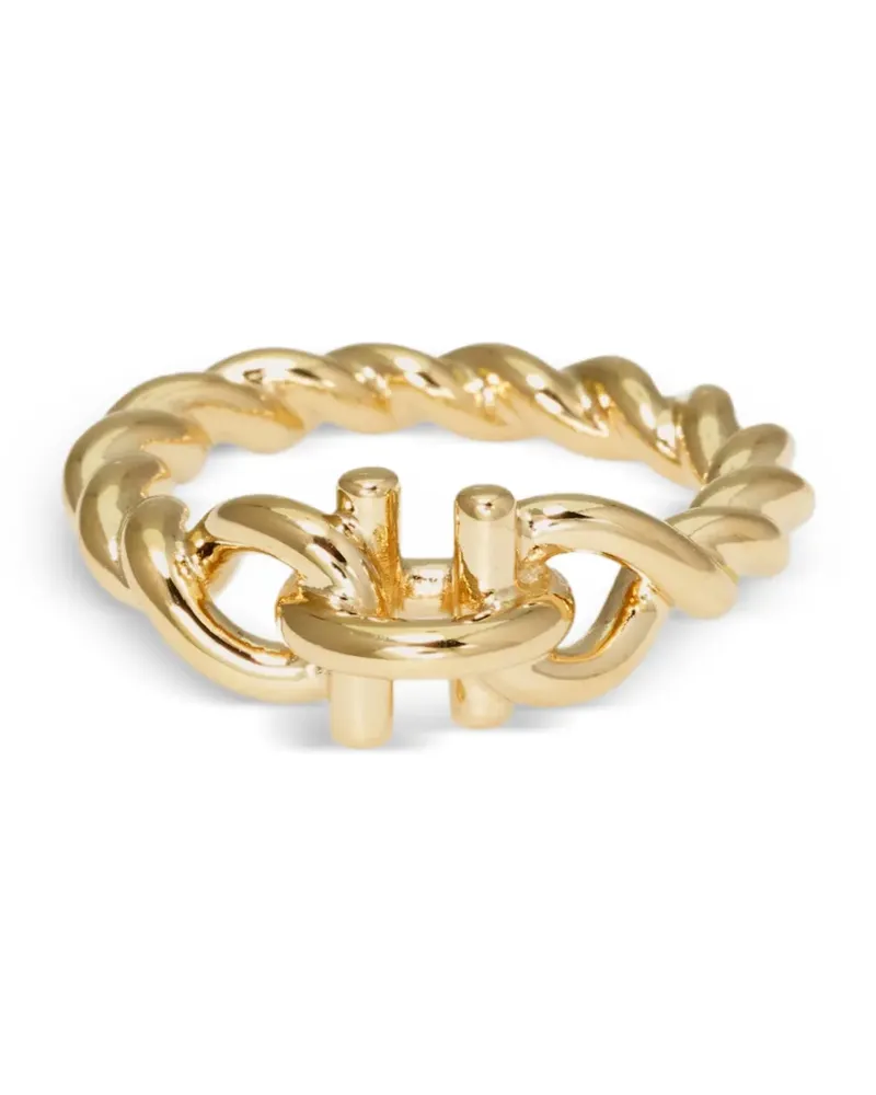 Ferragamo Verdrehter Gancini Ring (52 mm) - Gold Gold