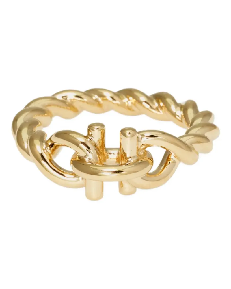Ferragamo Gancini twisted ring (52 mm) - Gold Gold