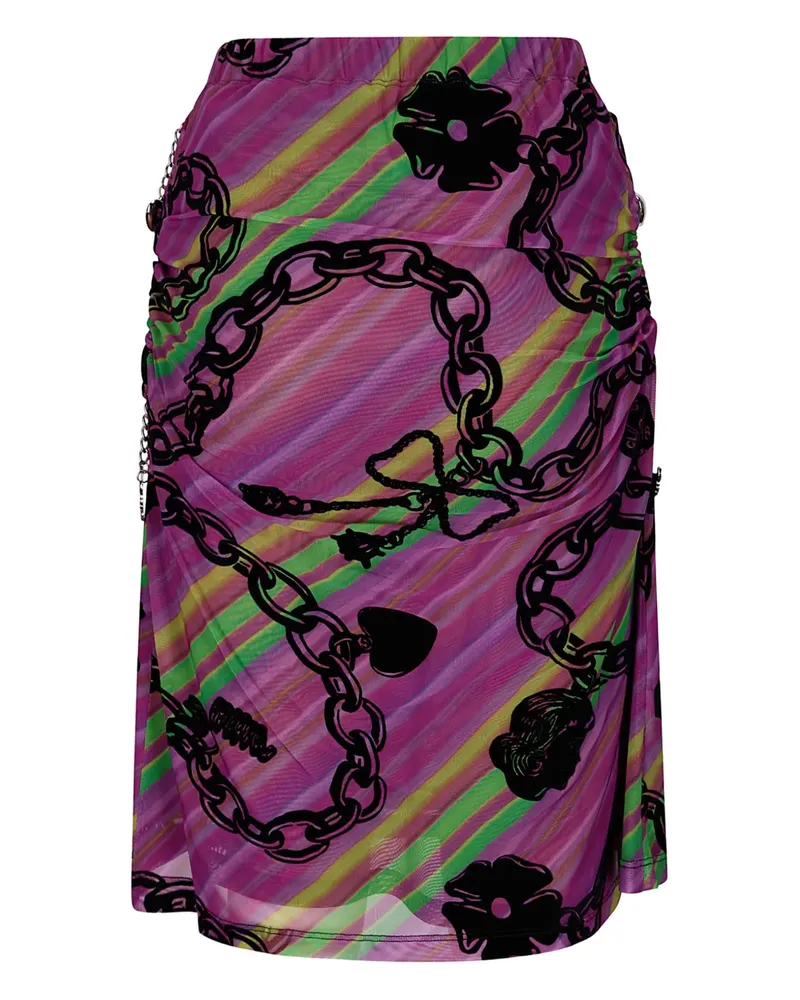 CHOPOVA LOWENA Mesh-Rock mit Ketten-Print - Violett Violett