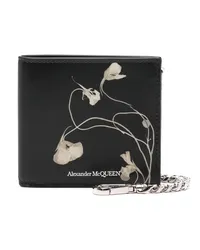 Alexander McQueen Portemonnaie mit Blumen-Print Schwarz