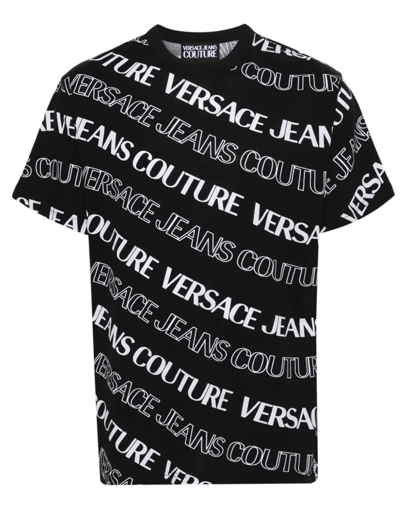 Versace Jeans T-Shirt mit Logo-Print - Schwarz Schwarz
