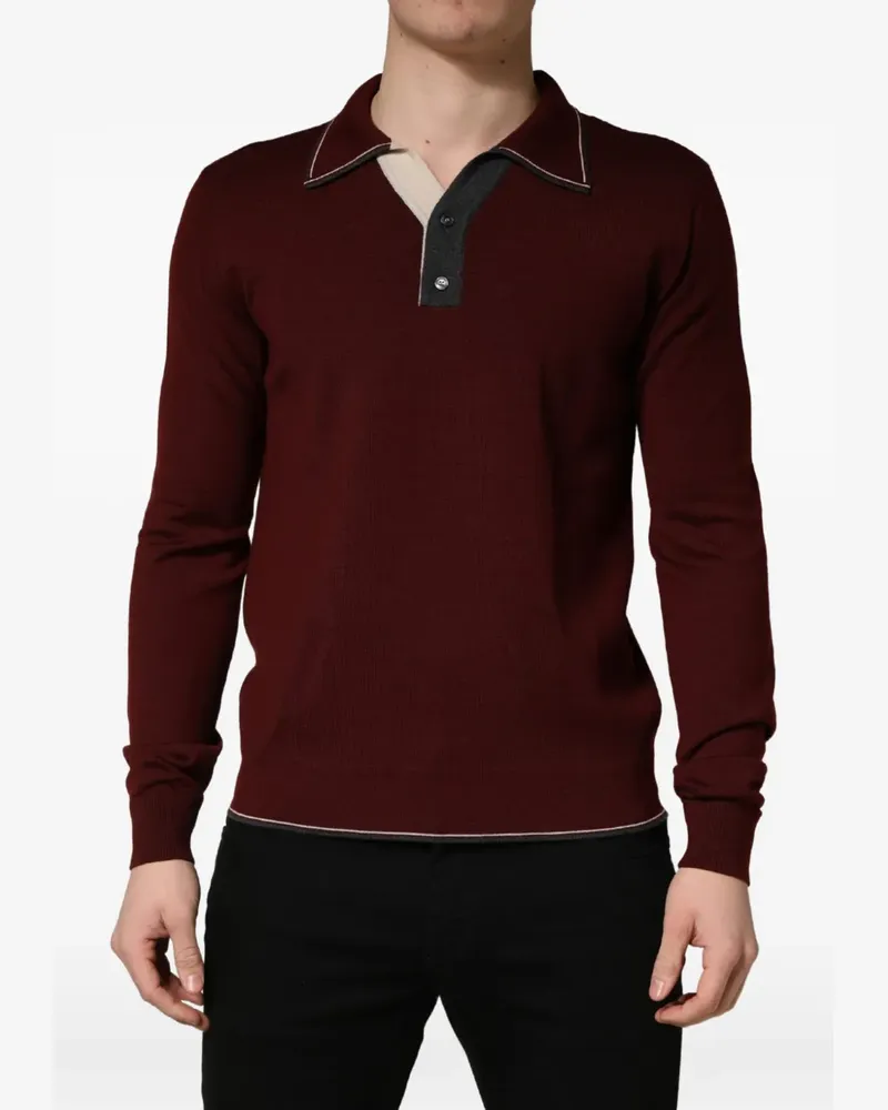 Dolce & Gabbana Re-Edition wool polo shirt - Rot Rot