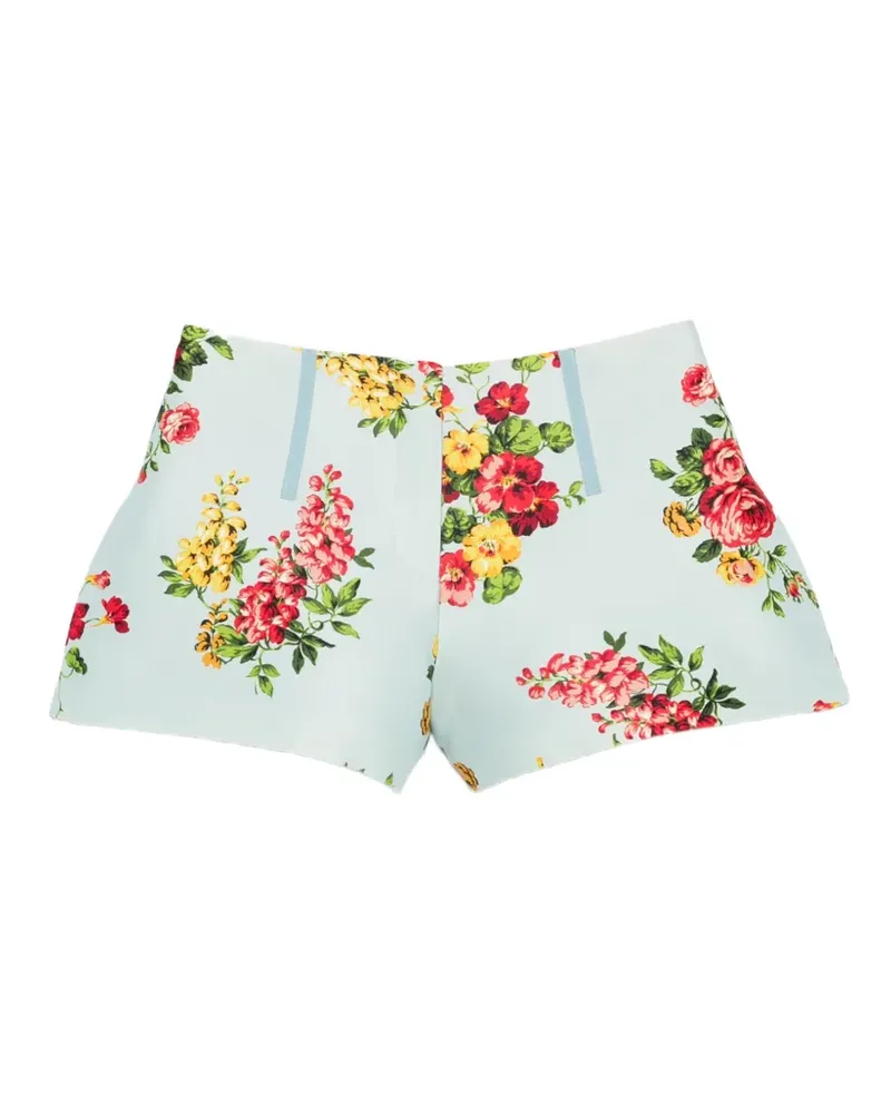 Brandon Maxwell floral-print shorts - Blau Blau
