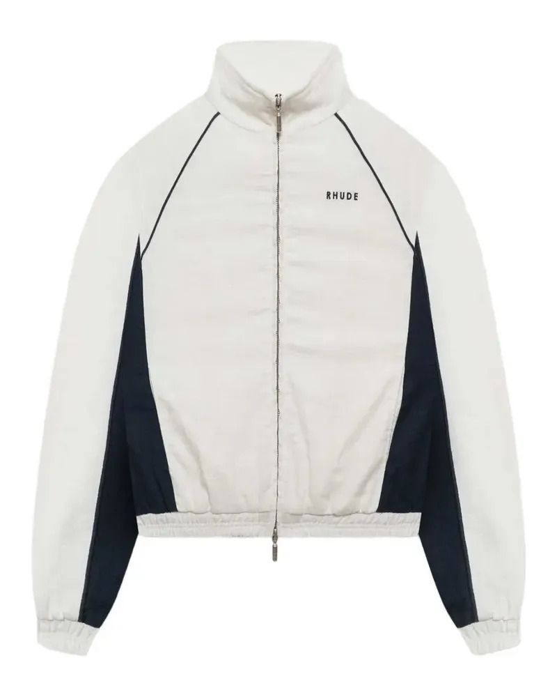 RHUDE Ramona zip-fastening panelled-detail sweatshirt - Nude Nude