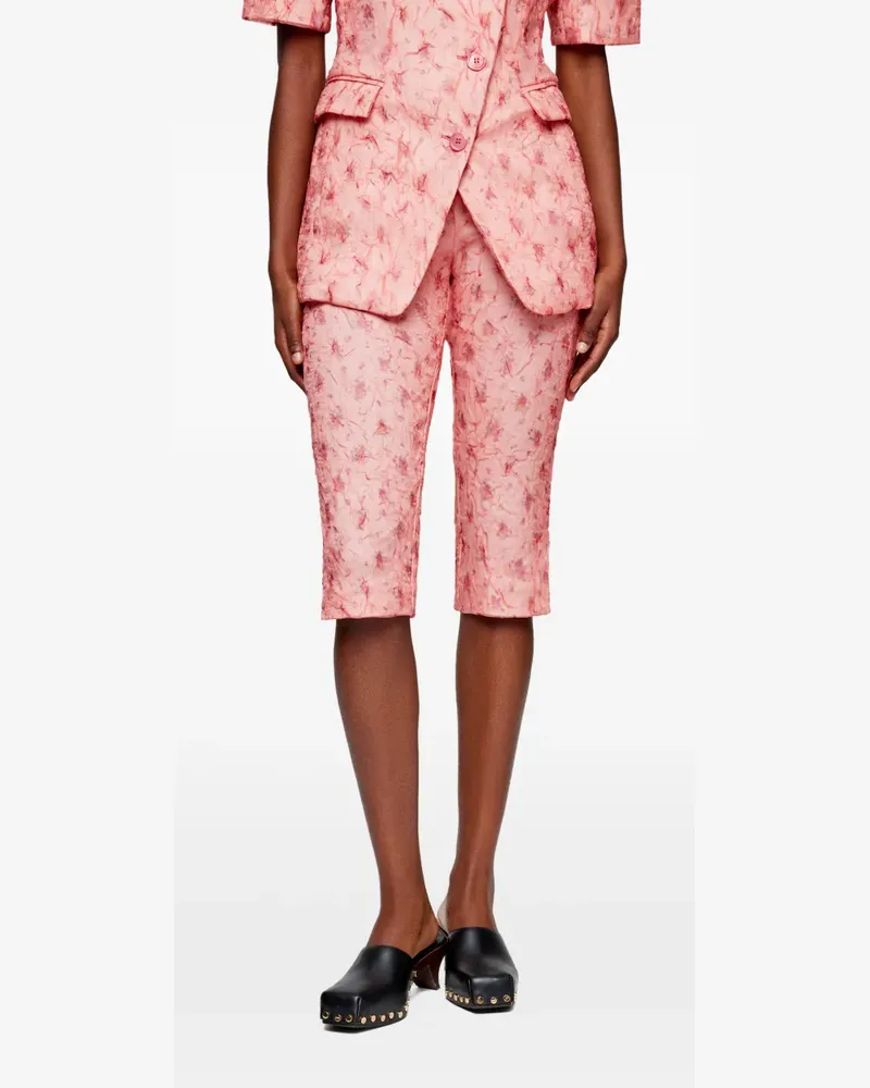 Ganni Shorts mit Blumen-Print - Rosa Rosa