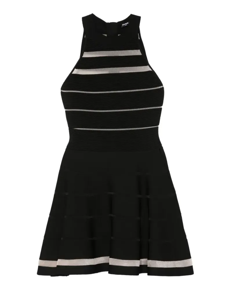 Balmain striped sleeveless mini dress - Schwarz Schwarz