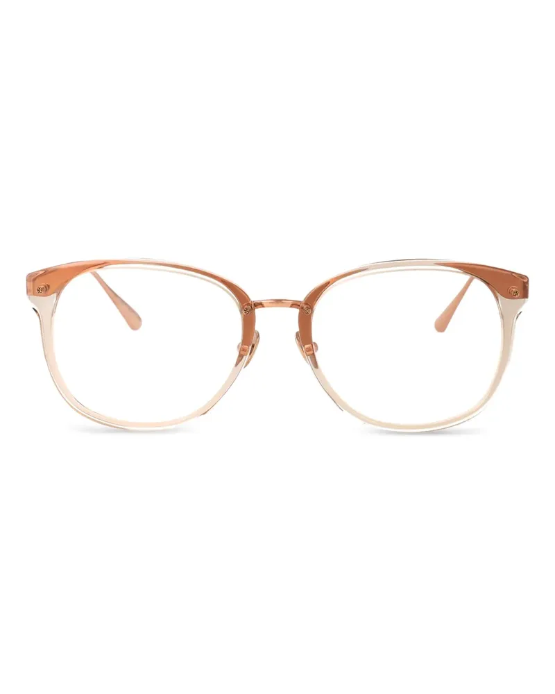 Linda Farrow Cyrus Brille mit rundem Gestell - Nude Nude