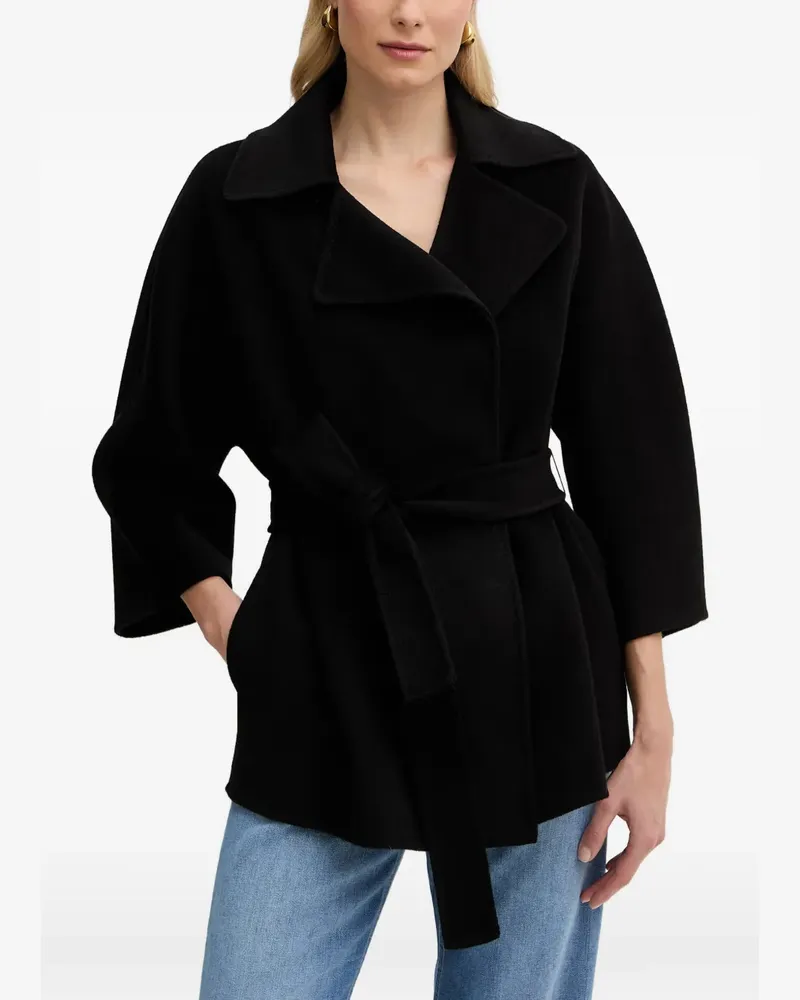 Elisabetta Franchi belted three-quarter sleeve coat - Schwarz Schwarz