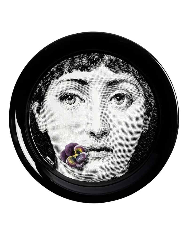 Fornasetti Tema & Variazioni N.137 Damengesicht-Tablett - Schwarz Schwarz