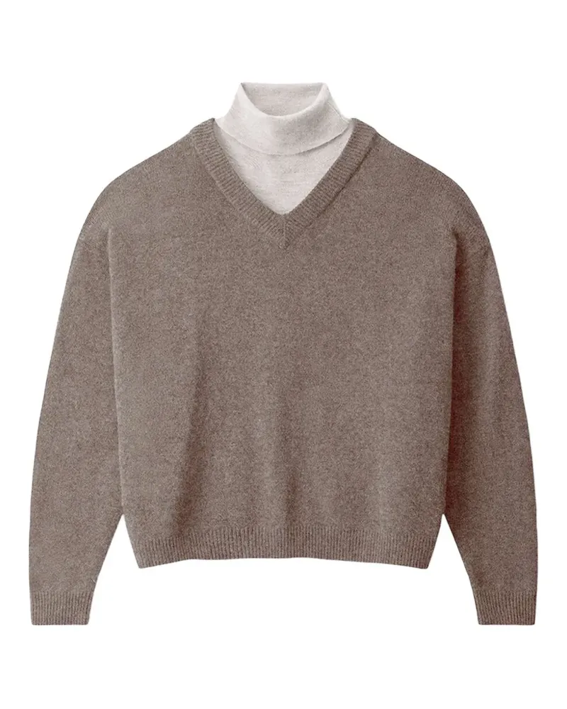 STAUD Doris v-neck cashmere sweater - Braun Braun