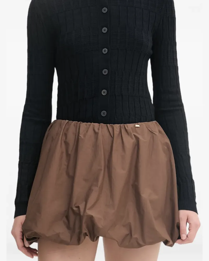 Gaudi gathered puff-hem mini skirt - Braun Braun