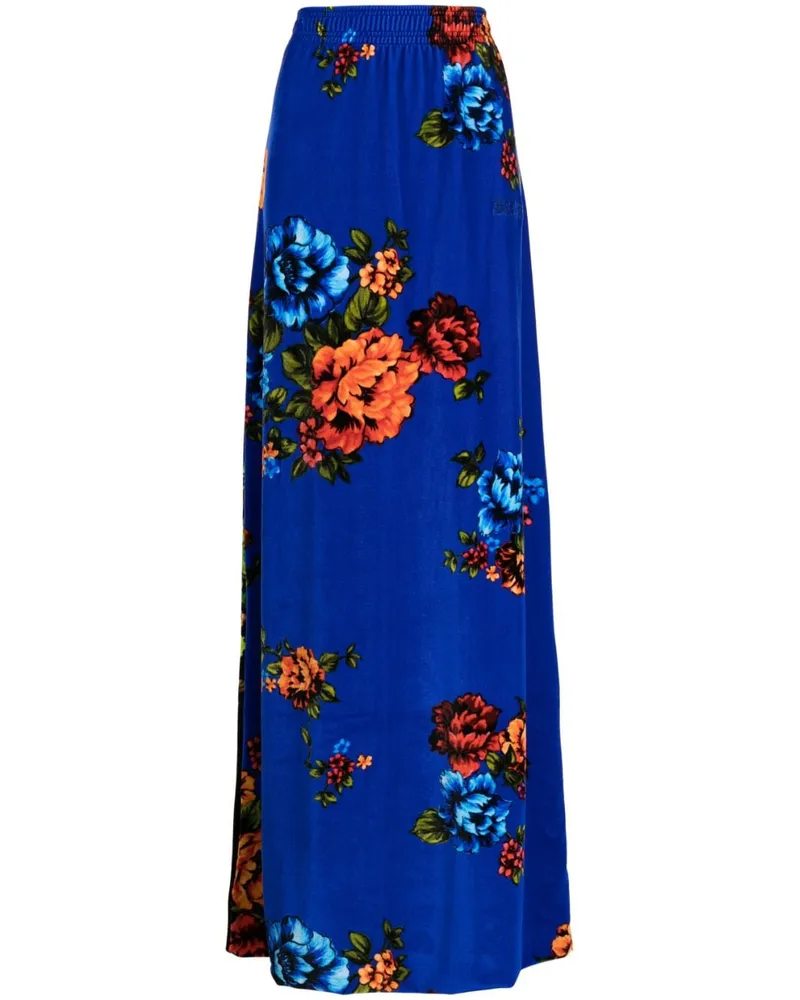 VETEMENTS Midirock mit Blumen-Print - Blau Blau