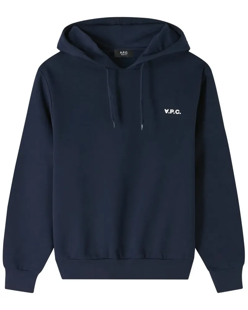 A.P.C. Hoodie mit Logo - Blau Blau