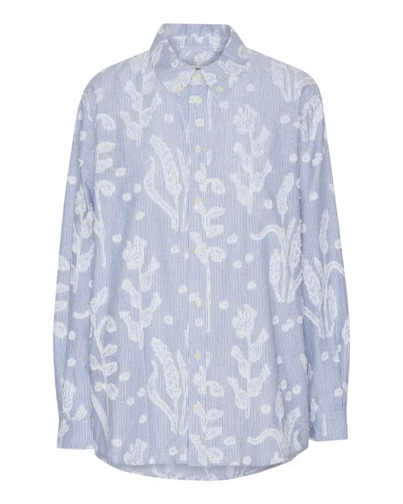 Henrik Vibskov fil-coupé striped shirt - Weiß Weiß