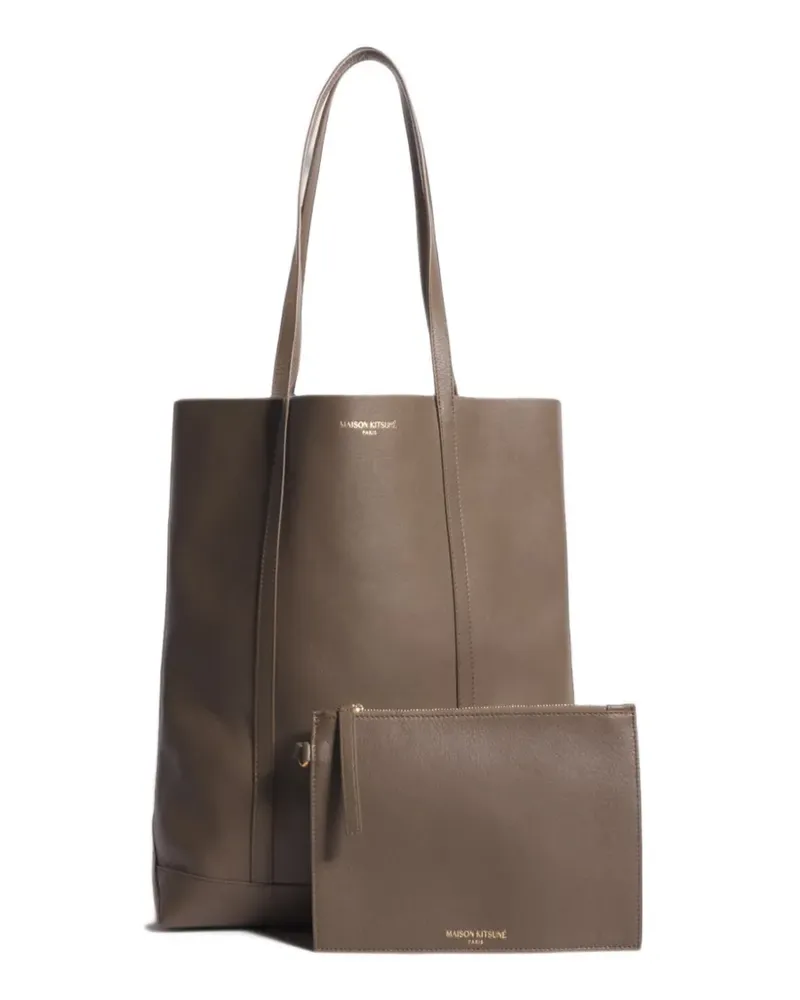 Kitsuné Shopper mit Logo-Print - Braun Braun