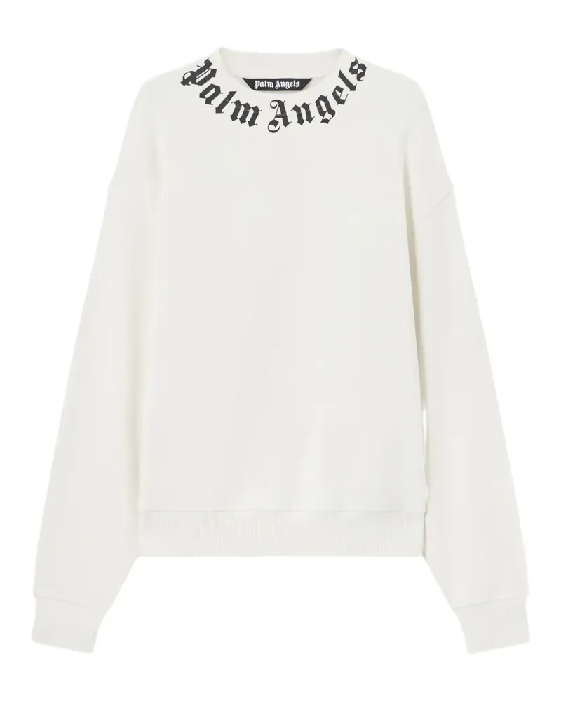 Palm Angels Sweatshirt mit Logo - Weiß Weiß