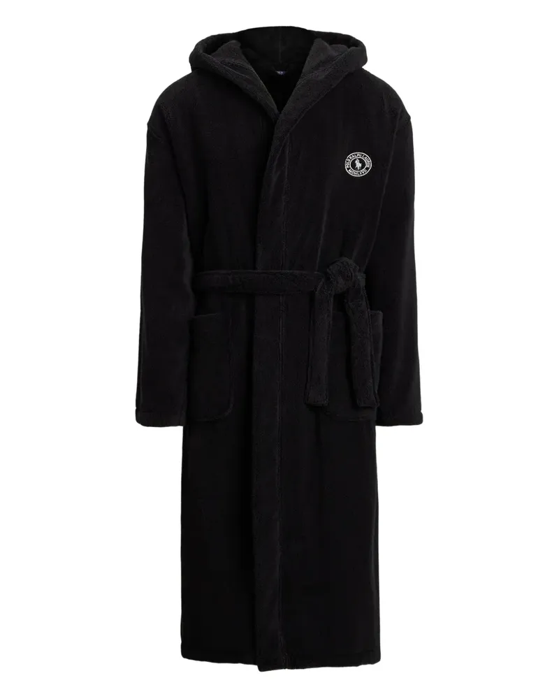 Ralph Lauren Frottee-Bademantel mit Kapuze - Schwarz Schwarz