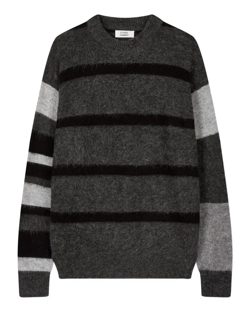 STUDIO TOMBOY Gestreiftes Sweatshirt - Grau Grau