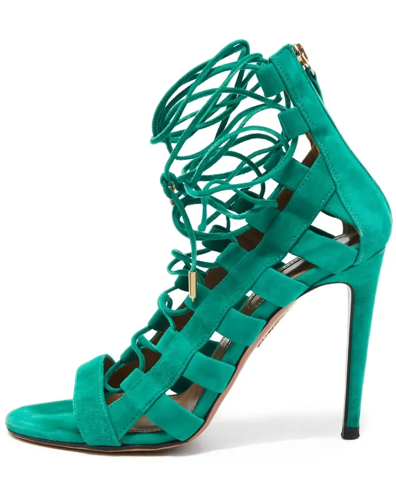 Aquazzura Sandalen aus Leder 100mm - Grün Grün