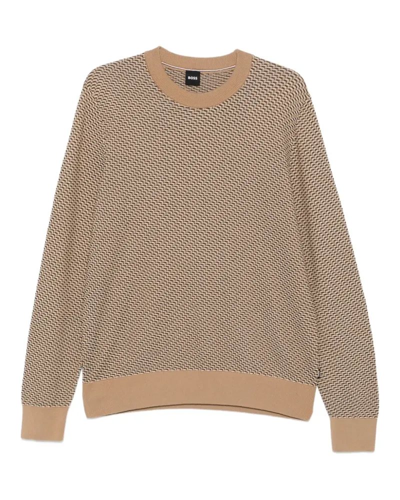 HUGO BOSS Pullover mit geometrischem Muster - Nude Nude