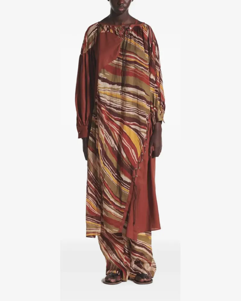 Muller of Yoshiokubo Lava asymmetric midi dress - Braun Braun