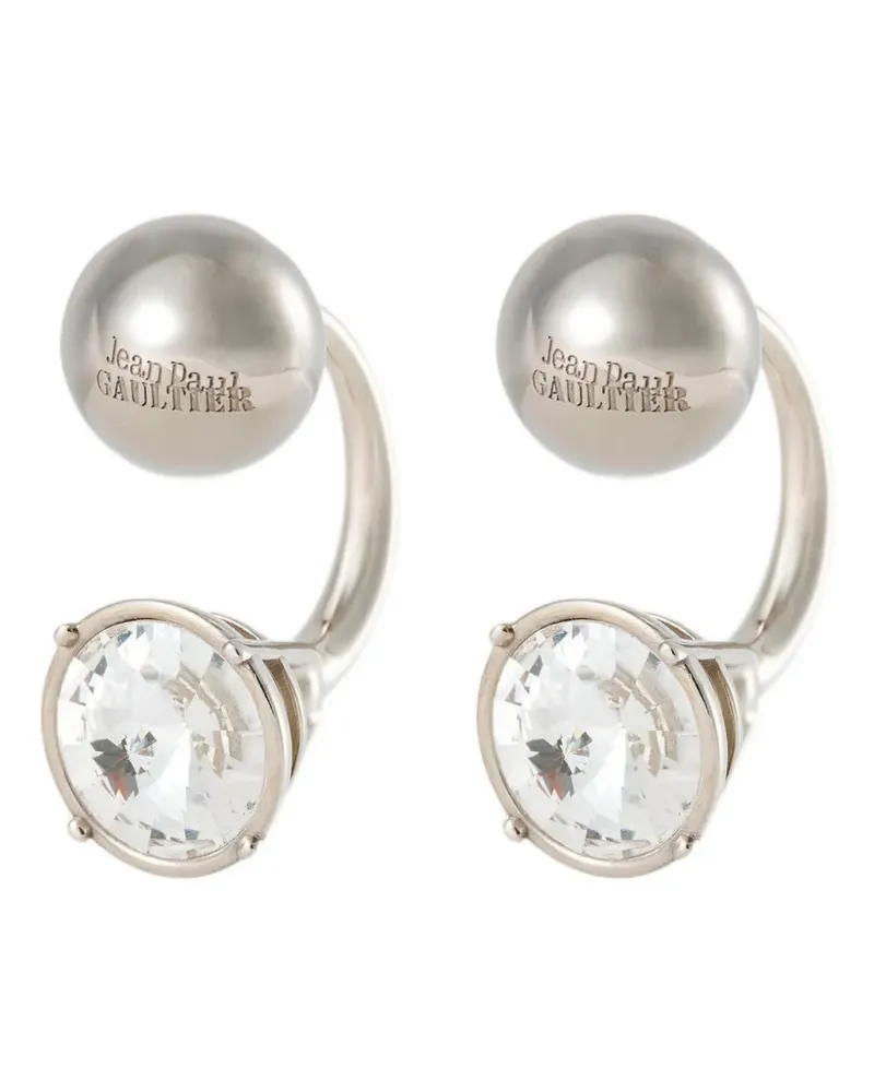 Jean Paul Gaultier Ohrringe mit Kristallen - Silber Silber