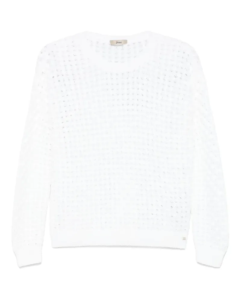 Herno Pullover mit Lochstrickmuster - Weiß Weiß