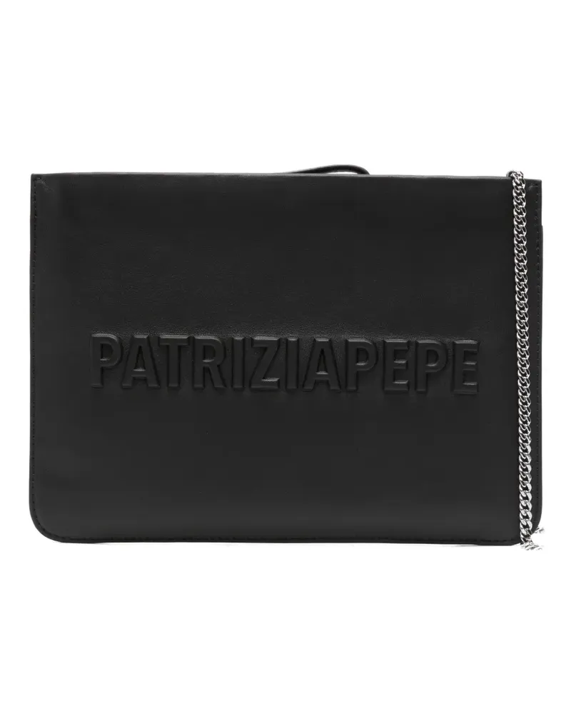 Patrizia Pepe IM)Perfection embossed leather clutch bag - Schwarz Schwarz